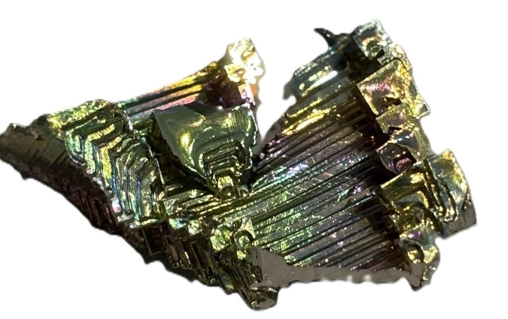 Golden bismuth hopper crystal specimen 4 sians emporium Golden bismuth hopper crystal specimen